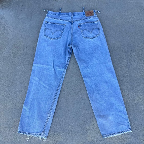 Levi's Other - Levi's 550 Relaxed Fit‎ Light Wash Denim Jeans Mens 38x32 Vintage Distressed